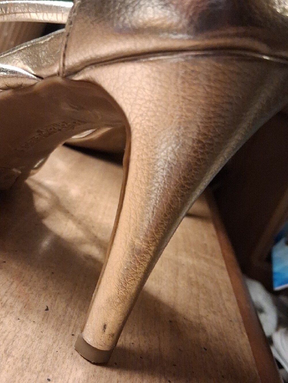 Fergalicious Metallic Gold Strappy High Heels - Picture 10 of 16